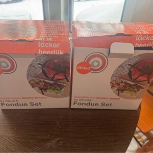 IMUSA Fondue Set - Red and White